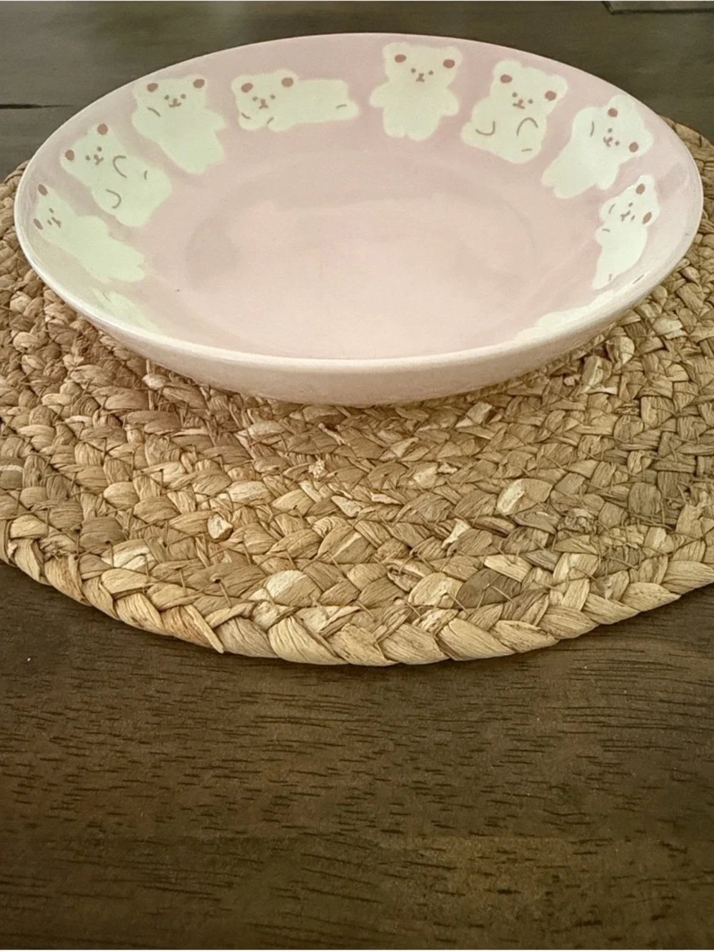 Cute Pink Bear Ceramic Plate and/or bowl Kawaii